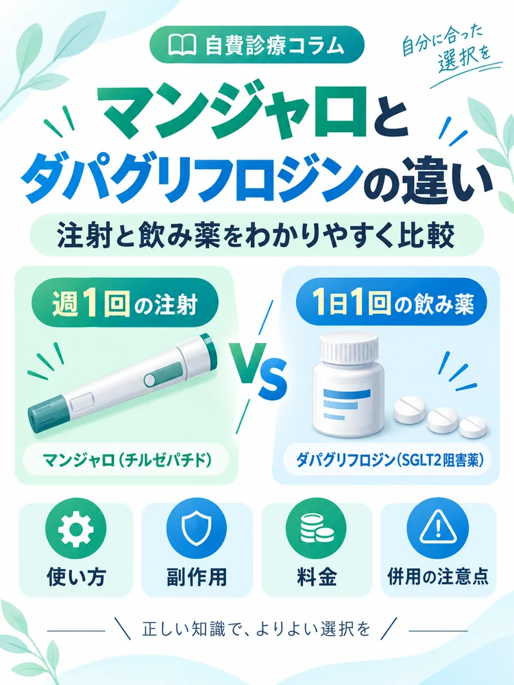 マンジャロとダパグリフロジンの違い 注射と飲み薬をわかりやすく比較 新宿しまだ内科クリニック