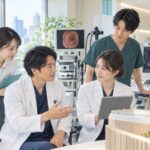新宿しまだ内科クリニックで連携して働く医師・看護師・臨床検査技師・受付スタッフの採用イメージ